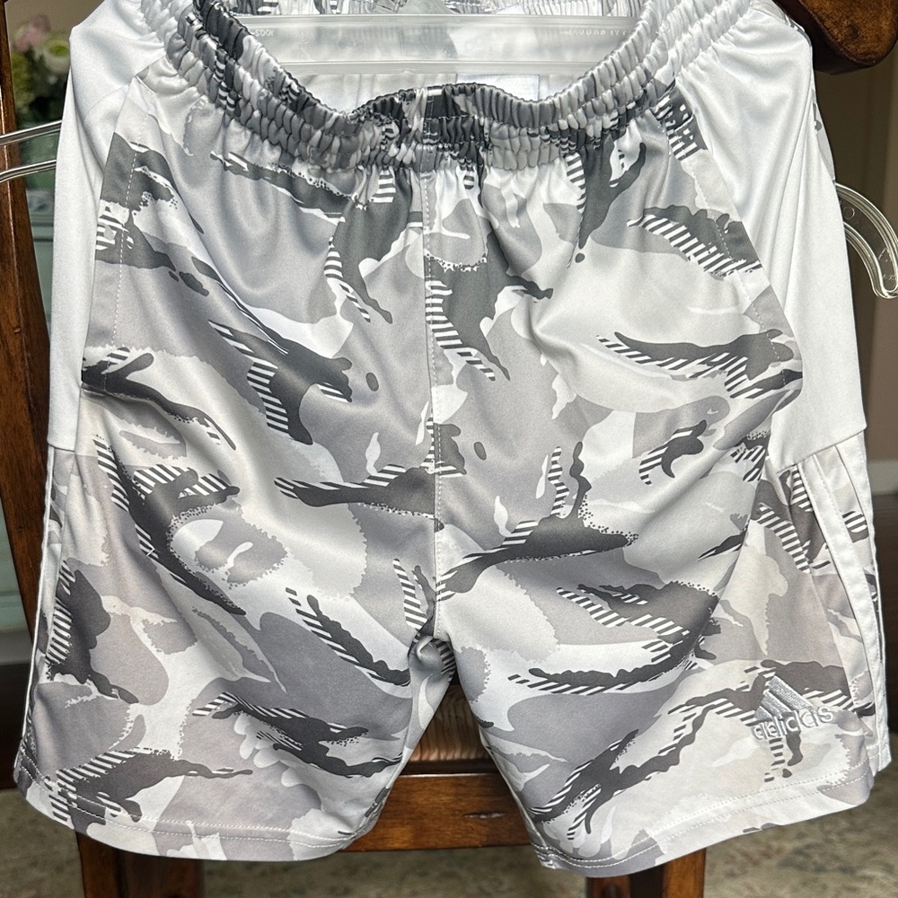 adidas Kids Camo Gray Shorts